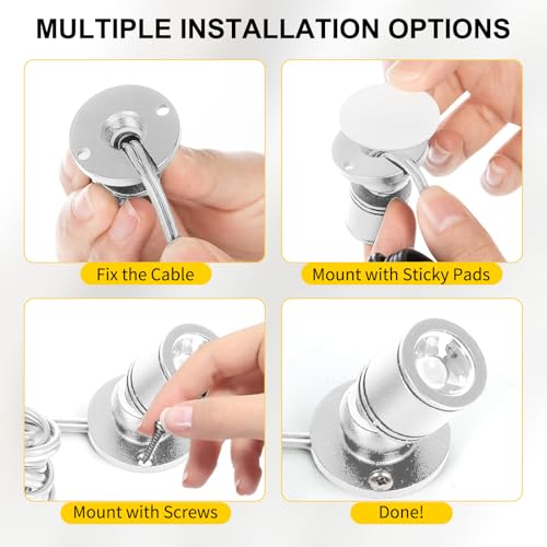Image of LED Mini Spot Light, 8PCS 1.5W 5V Dimmable Spotlight Accent Lights for Artwork Display, Jewelry Showcase, Museum Cabinet, Retail Store Lighting (6400K, Daylight)