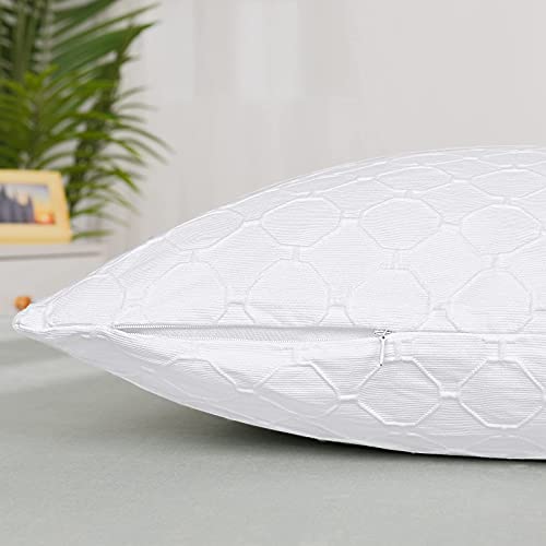 Phf Matelasse Textured Euro Pillow Shams 26X26, No Insert, 2 Pack, 100% Natural Cotton, European Sham Covers, Jacquard Pattern Square Pillowcase Shell For Couch, Sofa, Bed, White #TOP4