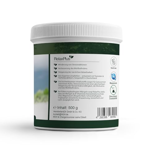TJURE Relax Plus 500 g Pulver | Ergänzungsfuttermittel mit B‑Vitaminen, Magnesium & L‑Tryptophan | Zur ernährungsphysiologischen Unterstützung in besonderen Phasen