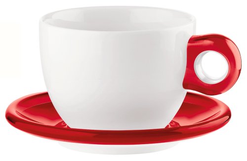 Guzzini Set 2 Tazze Colazione Tazzoni con Piattino...