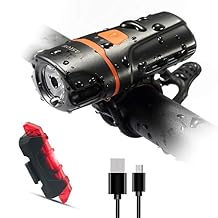 Bike Lights, Super Bright Bike Front Light 1200 Lumen, IPX6 Waterproof 6 Modes Cycling Light Flashlight Torch with USB Rechargeable Tail LightUSB Cable Included