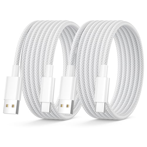 Cable iPhone 17 16 15 Voiture Carplay Câble Android Auto, Cable USB C 2M 2Pack Câble USB vers USB C cable Chargeur USB C Tressé cable Type C Cordon pour iPhone 15 16 17 Pro Max/15 16 Plus/16E, iPad