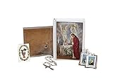 Blessed Sacrament First Communion Gift Set Girl with Mass Book, Scapular, Rosary, Lapel Pin, and Wallet
