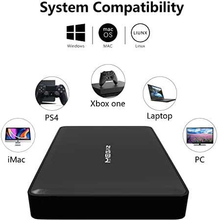MegaZ 320GB External Hard Drive Backup Slim 2.5'' Portable HDD USB 3.0 for PC, Mac, Laptop, PS4, Xbox one and Chromebook, 3 Year Warranty