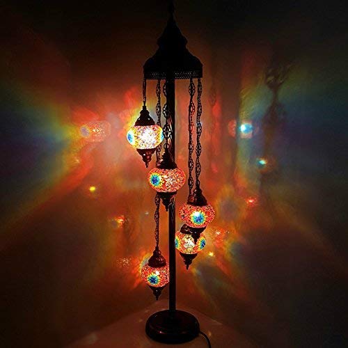 Turkish Moroccan Tiffany Style Glass Mosaic Floor Lamp Night Light - Mc7 X 5 Bulb Floor Lamp #TOP11
