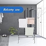 Rainberg 3-Tier Extendable Clothes Airer Indoor Outdoor – Slimline Drying Rack, Space Saving Washing Line, Rust-Resistant, Non-Slip Feet, Heavy-Duty Design, Expands 42-73cm Wide. - Image 7