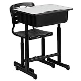 Flash Furniture Adjustable Student Desk with Pedestal Frame