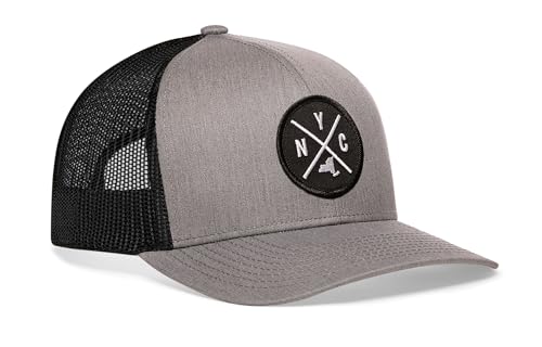 Image of HAKA State City Trucker Hat for Men & Women, Adjustable Baseball Hat, Mesh Snapback, Sturdy Outdoor Black Golf Hat
