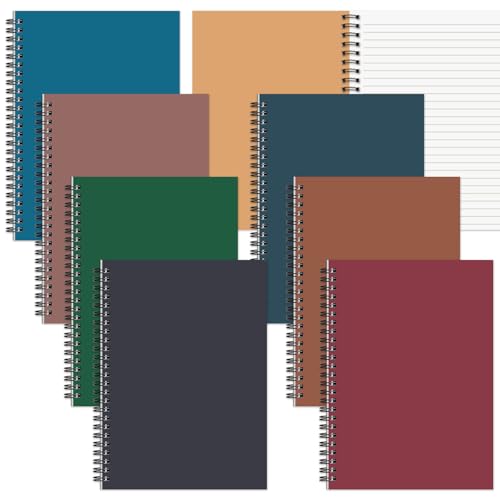 Carnet A5 ligné spirale lot de 8 cahiers pour ne plus perdre vos notes de cours de bureau