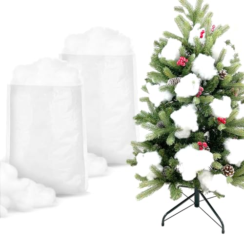 YUNSTK Kunstschnee Dekoschnee Weihnachten Künstlicher Schnee, Faser Flauschig Schneewatte, Watte Deko Schnee Innen Fake Schnee für Weihnachtsbaum Winter Wohnkultur (10,6 Unzen/300 g)