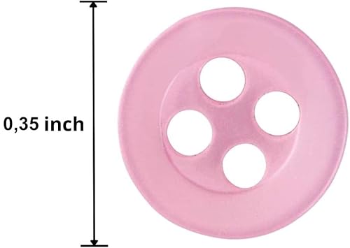 12 Pcs Pink Sewing Buttons 4 Hole Round Buttons 0.35 Inch Button For Crafts 14L Plastic Buttons For Sewing 9Mm Light Pink Buttons For Pants Blouse Shirt Dress Skirt Shorts Decorative Diy Arts #TOP1