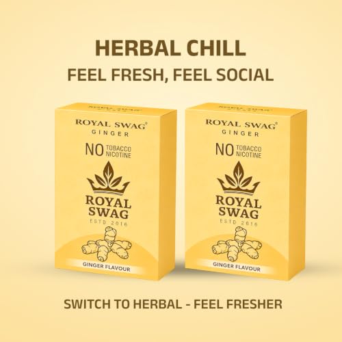 Image of ROYAL SWAG Ginger Flavour Wellness Sticks 10 Sticks Each Pack of 2 Boxes Ayurvedic Herbal Blend Wellness Sticks