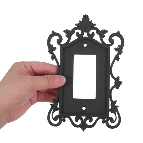 Placa de interruptor de luz estilo gótico negro SHOWERORO de plástico resistente 2 unidades 5