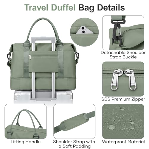 Weekender Bags for Women, Personal Item Travel Bag with Shoes Compartment by SYCNB - Used condition - Image 8