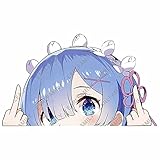 EARLFAMILY 5.1'' for Girl Peeker Stickers Auto Vinyl Decal Car Wrap Campervan Van Window Personality Anime Decoration