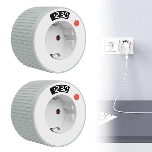 WIYETY - WIYETY Lot de 2 prises minuteries : minuterie 24 heures, minuterie mécanique, prise de courant, prise à économie d'énergie pour appareils ménagers, décorations de vacances, lampes, lumière de cire