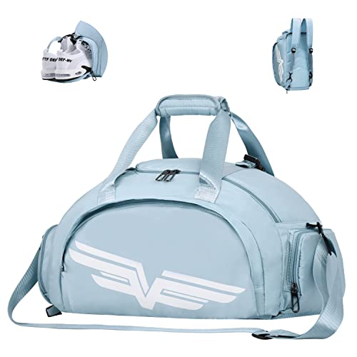 FIORETTO 30L Sports Gym Duffle Bag with Wet Pocket & Shoe Compartment, Weekender Hospital Overnight Bag for Women, Sports Holdall Backpack