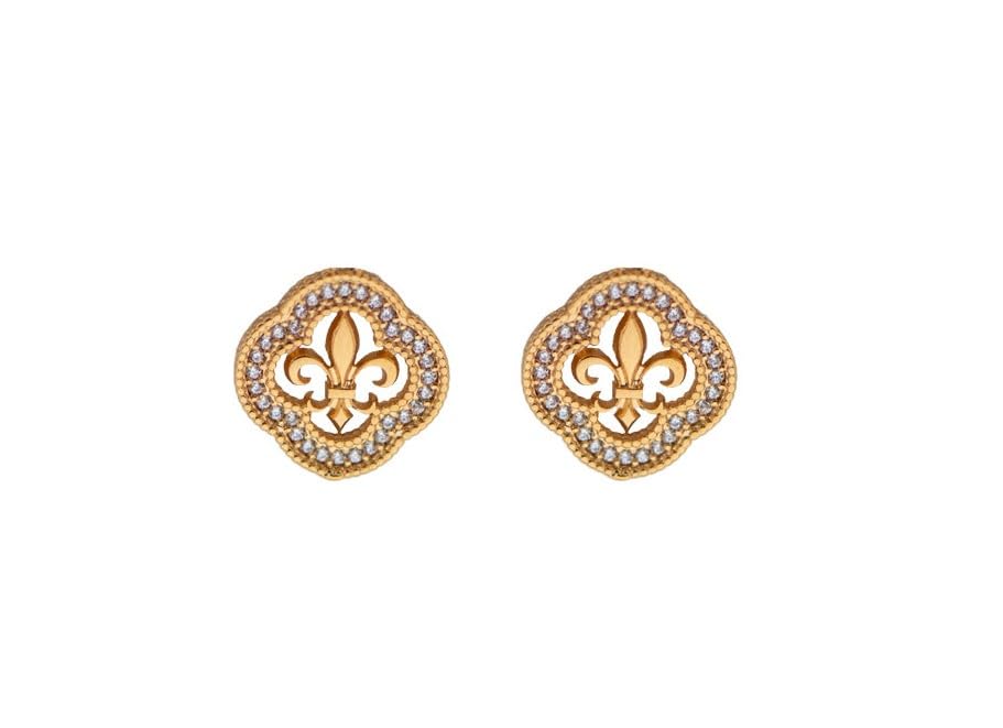 Boucles d'oreilles en plaqué or fleur de lys, le cadeau idéal pour elle