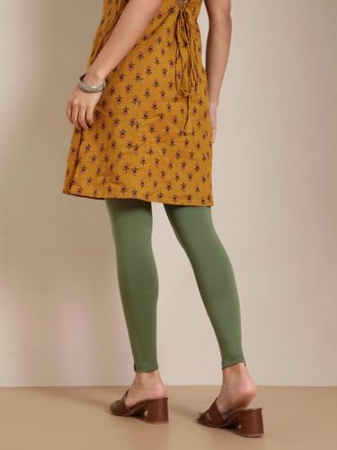 Image of TWIN BIRDS Super Stretchable Cotton Elasthane Fabric Ankle Length Leggings for Women