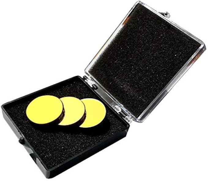 CNCOLETECH 20mm Laser Mirror Si Mirror Mirror Lens Gold Plated Silicone 3pcs CO2 Laser Lens for CO2 Laser Engraving and Cutting Machine