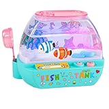 Lamantt子供用ペット水族館シミュレーションおもちゃ 電子水タンクプレイハウス シェイク魚・シミュレーション魚 ミニ魚捕獲タンク 早期教育ストーリーマシン機能 楽しいインタラクティブプレイ 音響・ライト効果 安全素材 誕生日プレゼント 男女児向け 知育玩具 家庭用・プレイルーム用 操作簡単 (蓝色,梦幻水族箱+电池螺丝刀)