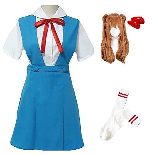 ［NC］ 【スイカ コス 】明日香 アスカ 惣流・アスカ・ラングレー 制服 コスプレ用衣装 +ウィッグ+靴下+髪飾...