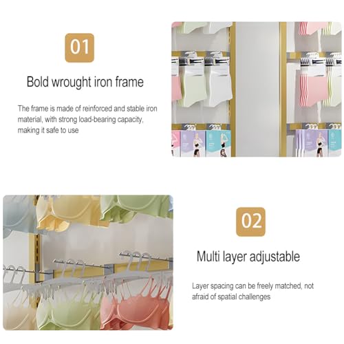 Expositor de sujetadores metálico de pared de 4 Niveles para solucionar la falta de espacio 5