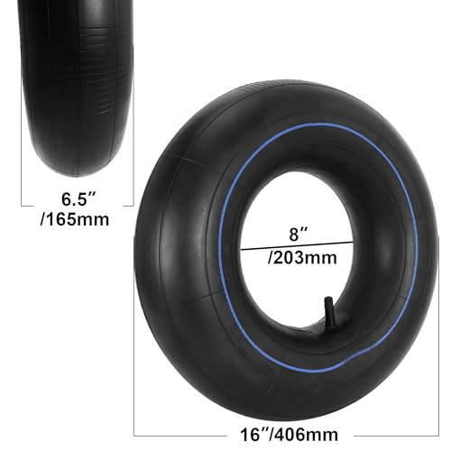 16x6.50-8 Innenschläuche,16x650-8 16x7.50-8 16x750-8 Reifenschlauch für Rasenmäher,Golfwagen,Schneefräse,Traktor,Schubkarre,ATV,Bodenfräsen,Schwerlastschlauch mit TR-13 Geraden Ventil 2 Stück