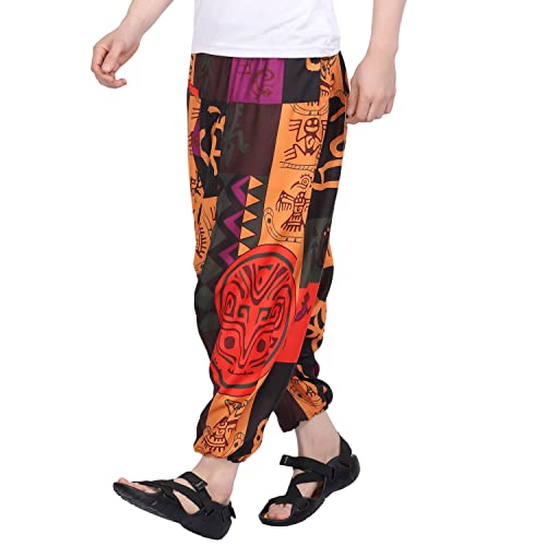 Image of Whitewhale Men's Cotton Solid Harem Pants Yoga Trousers Hippie Pant