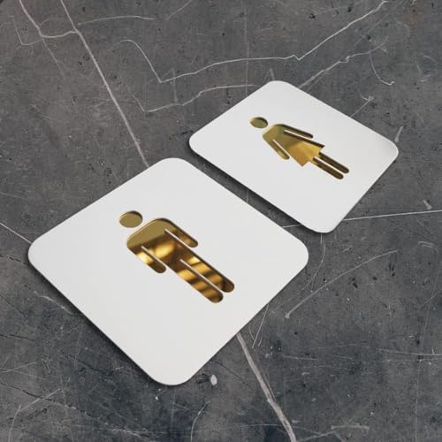 Image of CVANU Men-Women Acrylic Sign Board for Office /Business /Hospital Sign SelfAdhesive Board(Set of 2) c36