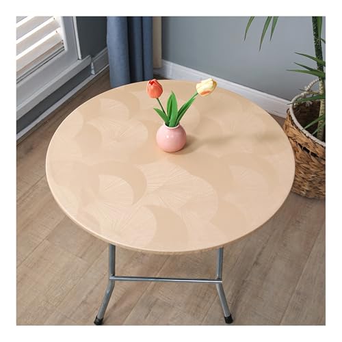 Mswborml Impermeables PU Mantel Mesa Redonda con Borde Elástico, Ajustable Mantel Antimanchas Redondo, Flores Manteles Hule Modernos Manteles Mesa Exterior para Hogar Cocina Comedor,M,100cm/39in