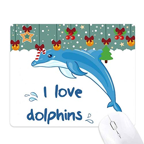 Alfombrilla de ratón navideña con delfines, el regalo ideal de goma para tu escritorio