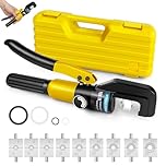 Hydraulic Crimper Wire Battery Cable Lug Terminal Crimping Tool 9 Dies 4-70 mm² 100KN Hydraulic Crimper Set Crimping Tool 9 Dies for Copper Aluminium Cable Lugs
