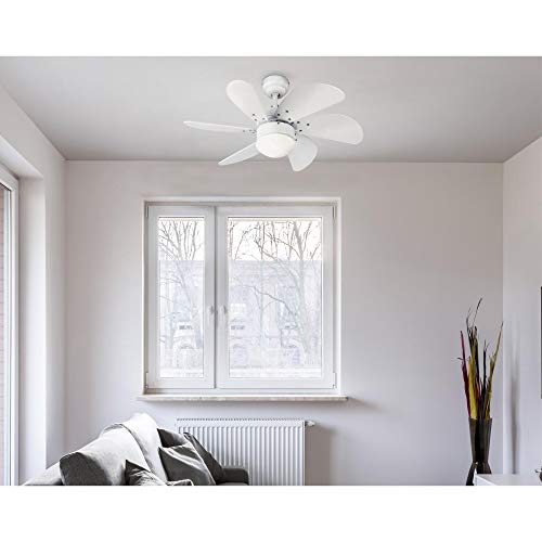 Westinghouse Lighting 7234400 Turbo Swirl 30 Inch White Indoor Ceiling Fan, Dimmable LED Light Fixture with Opal Frosted Glass thumbnail 2