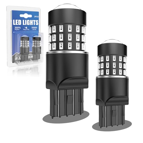 AUIMSOCO 7443 Red LED Brake Light Bulbs for Nissan Rogue (2008-2009-2010-2011-2012-2013-2014-2015-2016), Super Bright 4000LM, 300% Brighter, Plug and Play, Canbus-Ready, Pack of 2