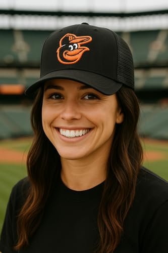 Gorra Trucker Negra Naranja con Logo Bordado miniatura 3