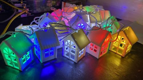 Image of ZALAR House Light Multicolor 14 LED Outdoor String Lights for Home, 12FT Hanging Patio Lights, Connectable Waterproof Garden String Light for Backyard, Porch, Balcony, Party Decor