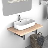 VIHHQGC Mobile da bagno, mensola da parete, 60 x 40 x 16,3 cm, per lavabo con materiale di montaggio