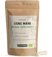 Cupplement Lot de 60 capsules de crinière de lion bio 500 mg – Sans poudre – Champignon – Mushroom – Heric