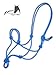 HORSHER EQUINE Premium Rope Halter for Horses, Durable Hand-Tied Adjustable Nylon Horse Headcollar with Knots for Trail Riding, Lightweight & Strong Equestrian Western Tack - Blue