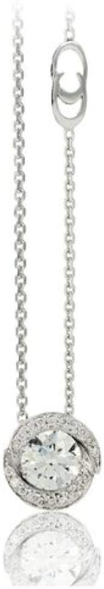 Chimento ,girocollo per donna in oro bianco 18 kt(3,5gr)e diamante centrale con pave`di diamanti 0,34 ct 1GER0304G5450