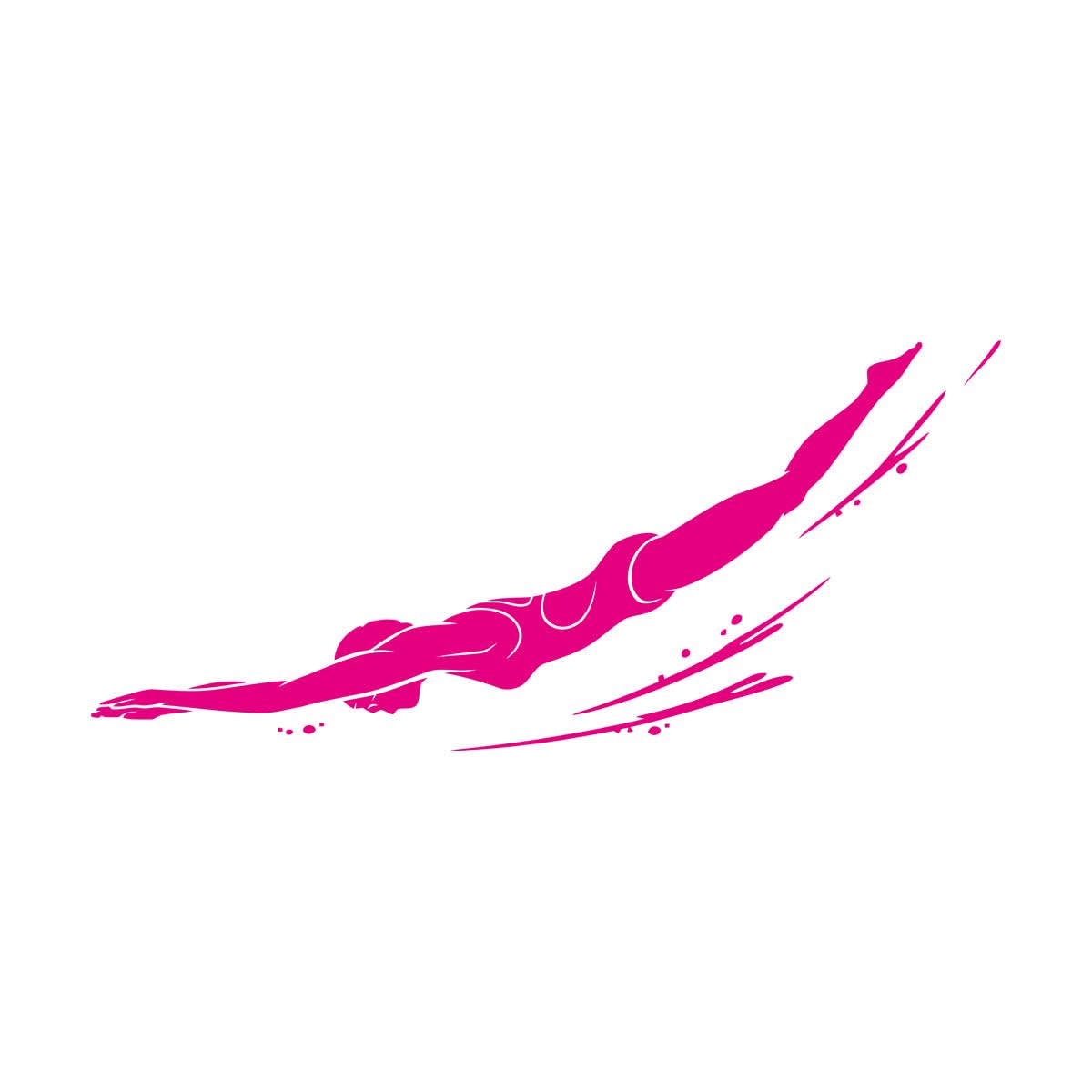 Mural and Wall Vinyl Decal Swimming Pool Water Swimmer Girl Diver Sport 63x137.7cm Personalized Customization Extra Large Rosered — image 1