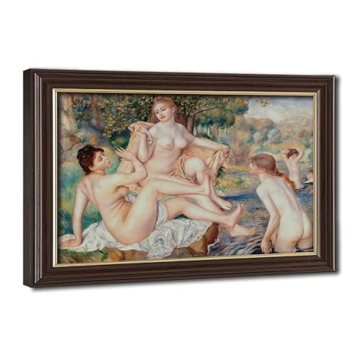 Toile The Large Bathers de Renoir avec cadre suspendu 20x30 cm