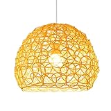 Pendelleuchte aus handgeflochtenem indonesischem Rattan im Landhausstil, kugelförmig, für Bar, Café, Loft, Restaurant, Wohnzimmer, Schlafzimmer