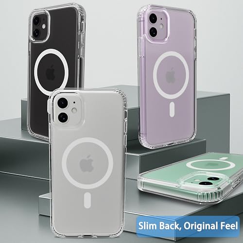 Image of Magnetic iPhone 12 /12Pro case,Compatible with Magsafe, Military-Grade Protection,Slim Translucent Matte Shockproof with Anti-Scratch Anti-Fingerprint Phone Cover (transparent, iPhone 12 /12Pro)