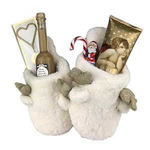 Geschenkset ‚Kuschelige Weihnachten’/ Frauen/Hausschuhe/Freundin/Geschenk/Sekt, Auswahl:Modell 05, Schuhgrößen:40/41