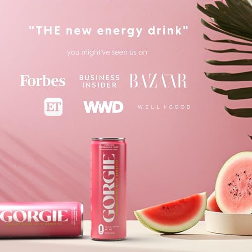 Gorgie Sugar Free Natural Energy Drinks, Sparkling Original Variety Pack (6 Cans) - Healthy Energy Drinks - Natural Coffee Replacement With Green Tea Caffeine And Biotin - 150Mg Caffeine, Vegan, & Low Calorie #TOP6