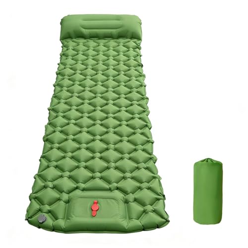 Alfombrilla de camping – Bomba de pie integrada | Almohadilla de camping compacta para viajes – para mochileros, viajes, al aire libre, coche, playa, suelo de playa