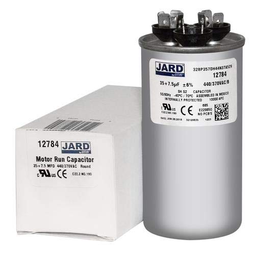 (2) Pack, 35 + 7.5 uF x 370/440 VAC - Jard # 12784 Round Dual Run Capacitor