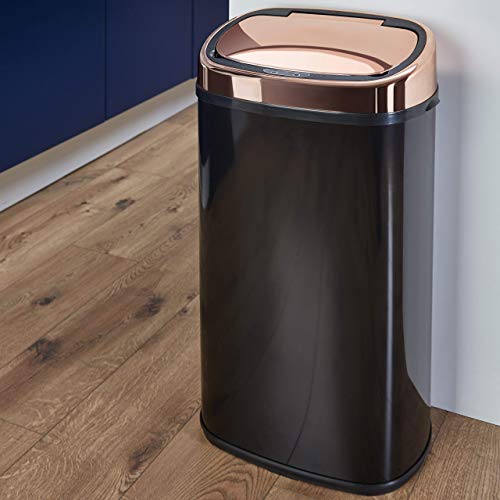 Tower T80904RB Kitchen Bin with Sensor Lid, Automatic Soft-Close, Manual Override, 58 Litre, Black and Rose Gold - Image 4